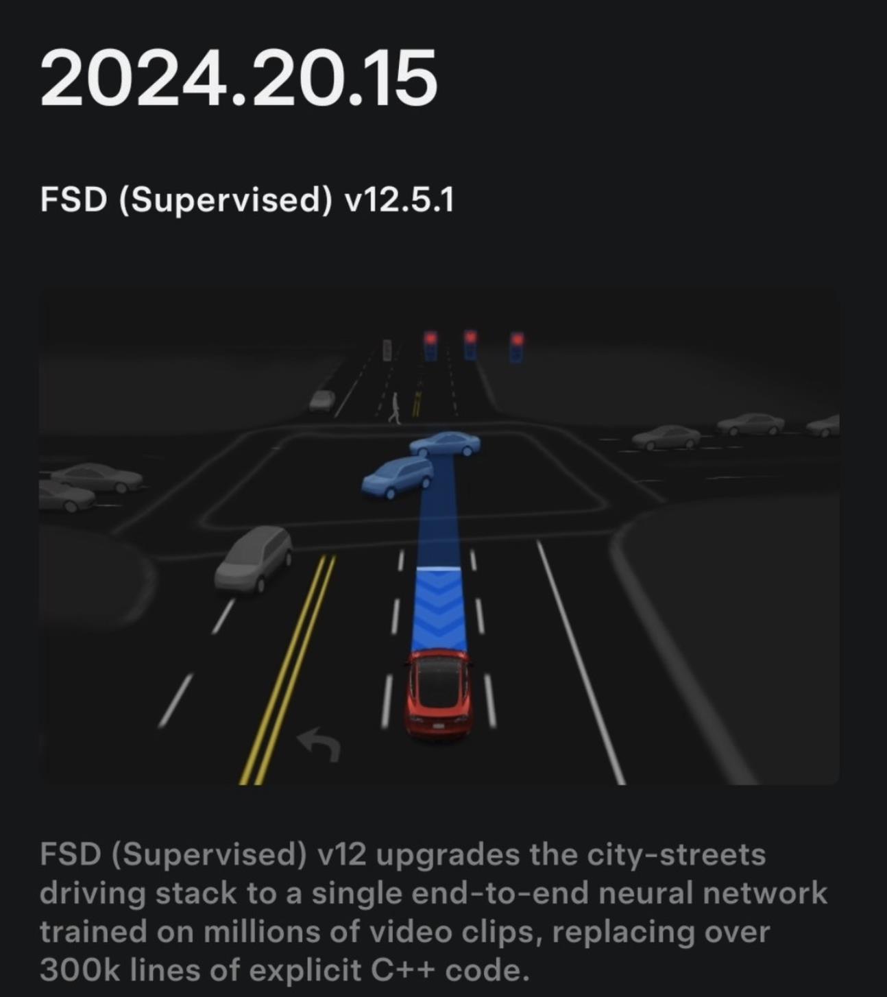 Tesla started to push FSD v12.5.1, and the first update was this car.